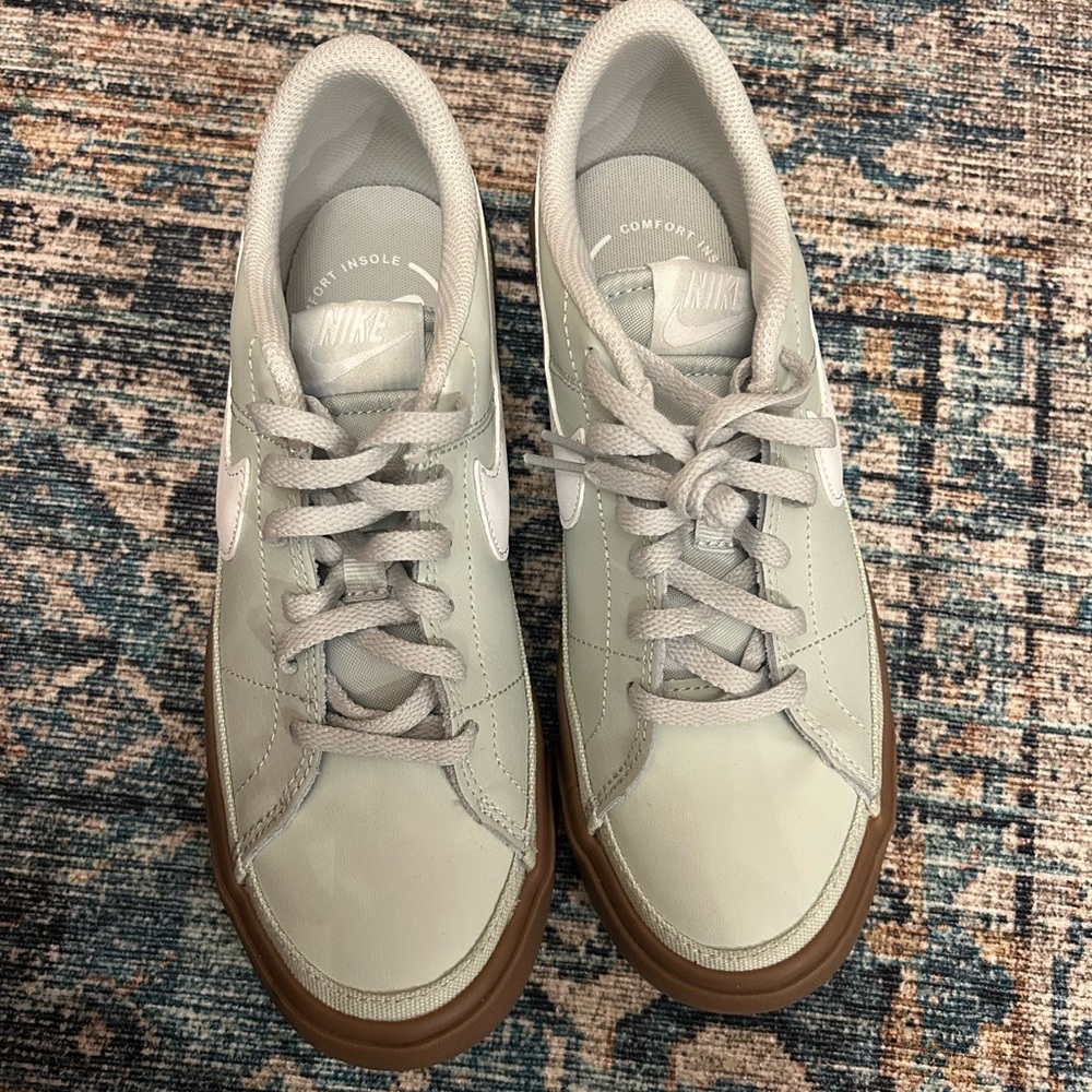 Nike Light pastel sage and Tan Sneakers size 5Y boys